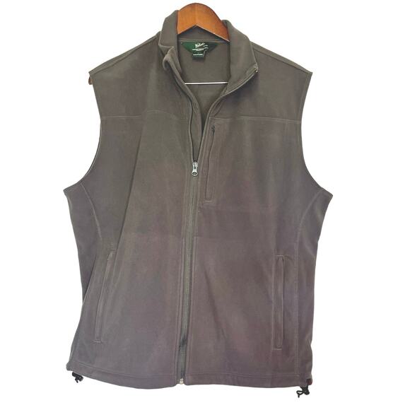 Woolrich Men’s Gray Fleece Vest Pockets Sz L, Gorpcore Hunting Camping Outdoors - Picture 1 of 6